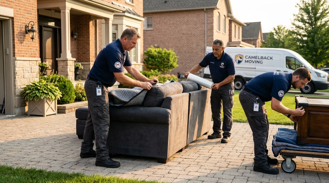 Large estate moving crew wrapping furniture in Paducah, KY
