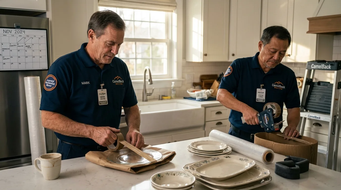 Professional crew packing kitchen dishware in Paducah, KY